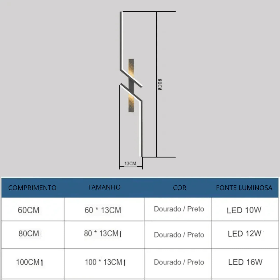 Arandela de Parede Minimalista em LED