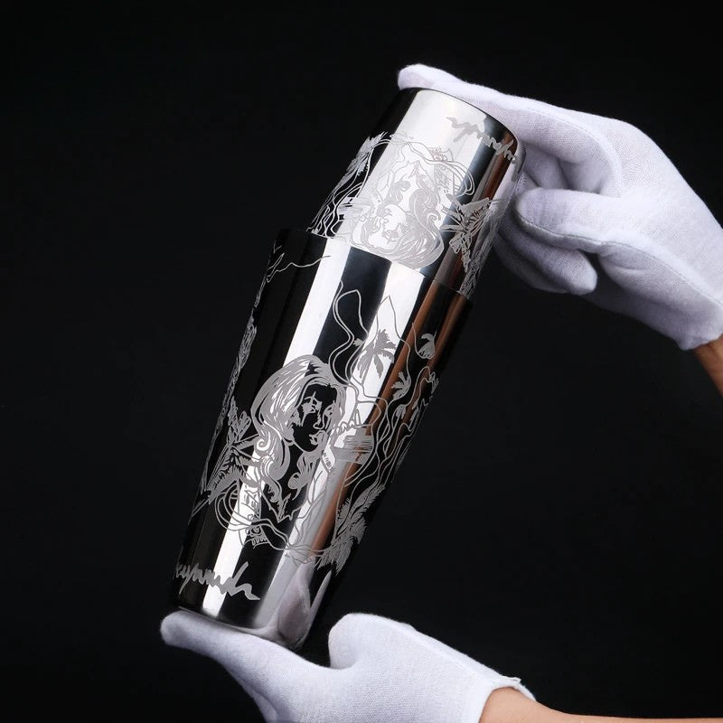 Coqueteleira de Inox Premium Boston Lux – Cocktail Shaker Profissional 550ml