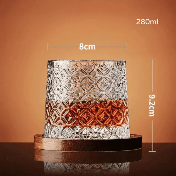 Copo de Cristal para Whisky com Base Rotativa – Bar em Casa
