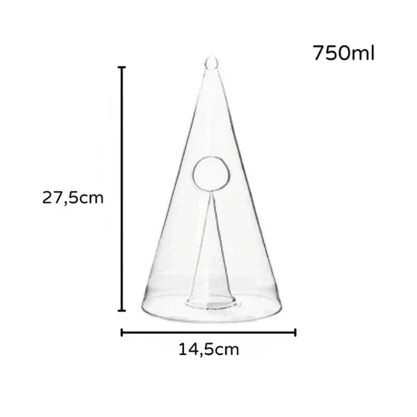 Decanter de Vinho Whisky Vidro Pirâmide