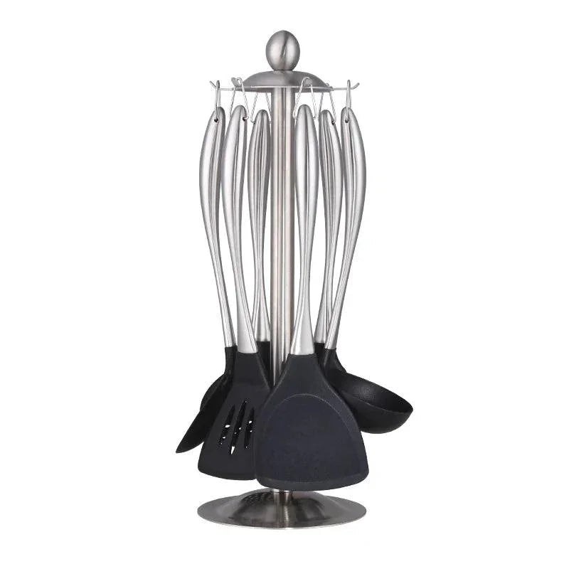 Conjunto de Utensílios de Cozinha de Silicone Antiaderente
