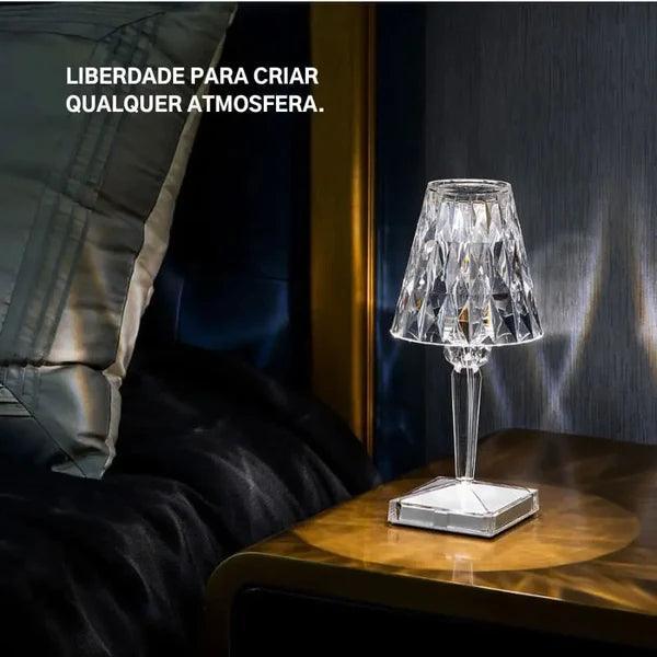 Lâmpada de Mesa Diamante LED Sem Fio