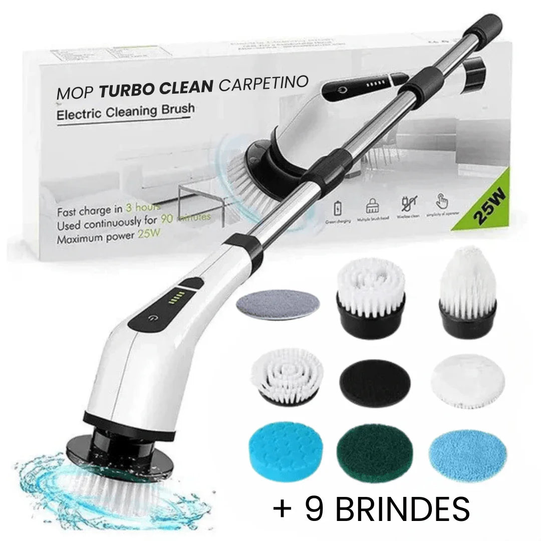 Mop Turbo Clean - 9 BRINDES DE LIMPEZAS INCLUSO