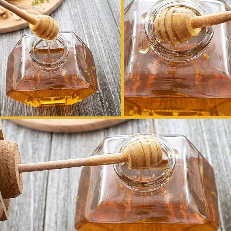 Meleira de Vidro Porta Mel com Colher