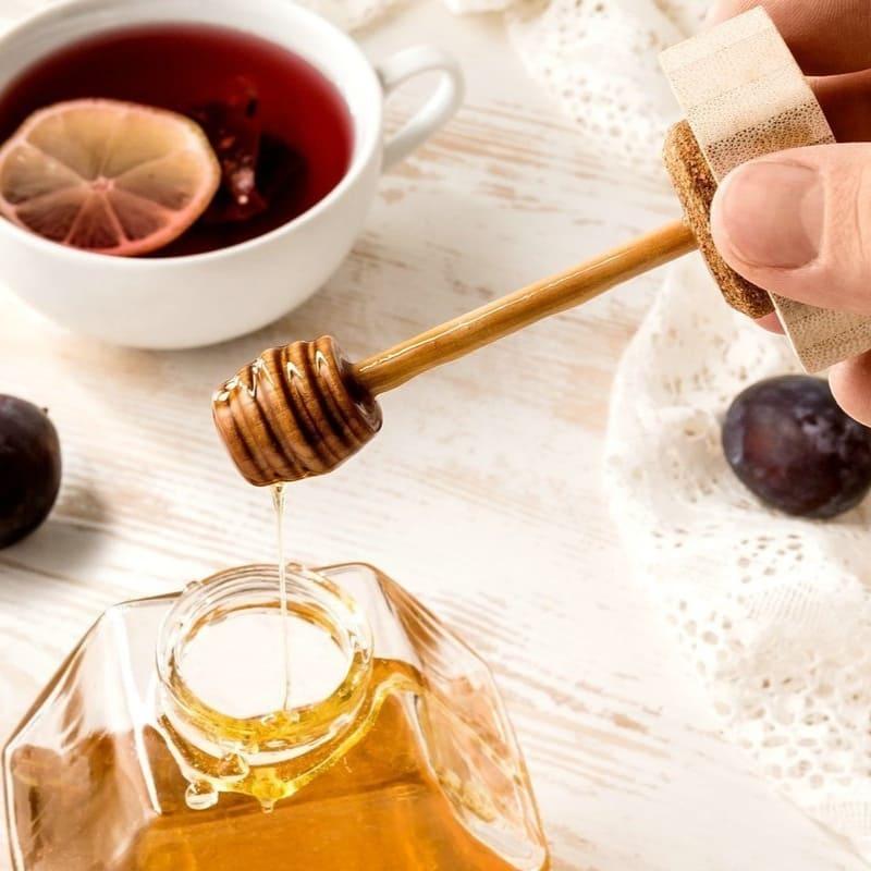 Meleira de Vidro Porta Mel com Colher