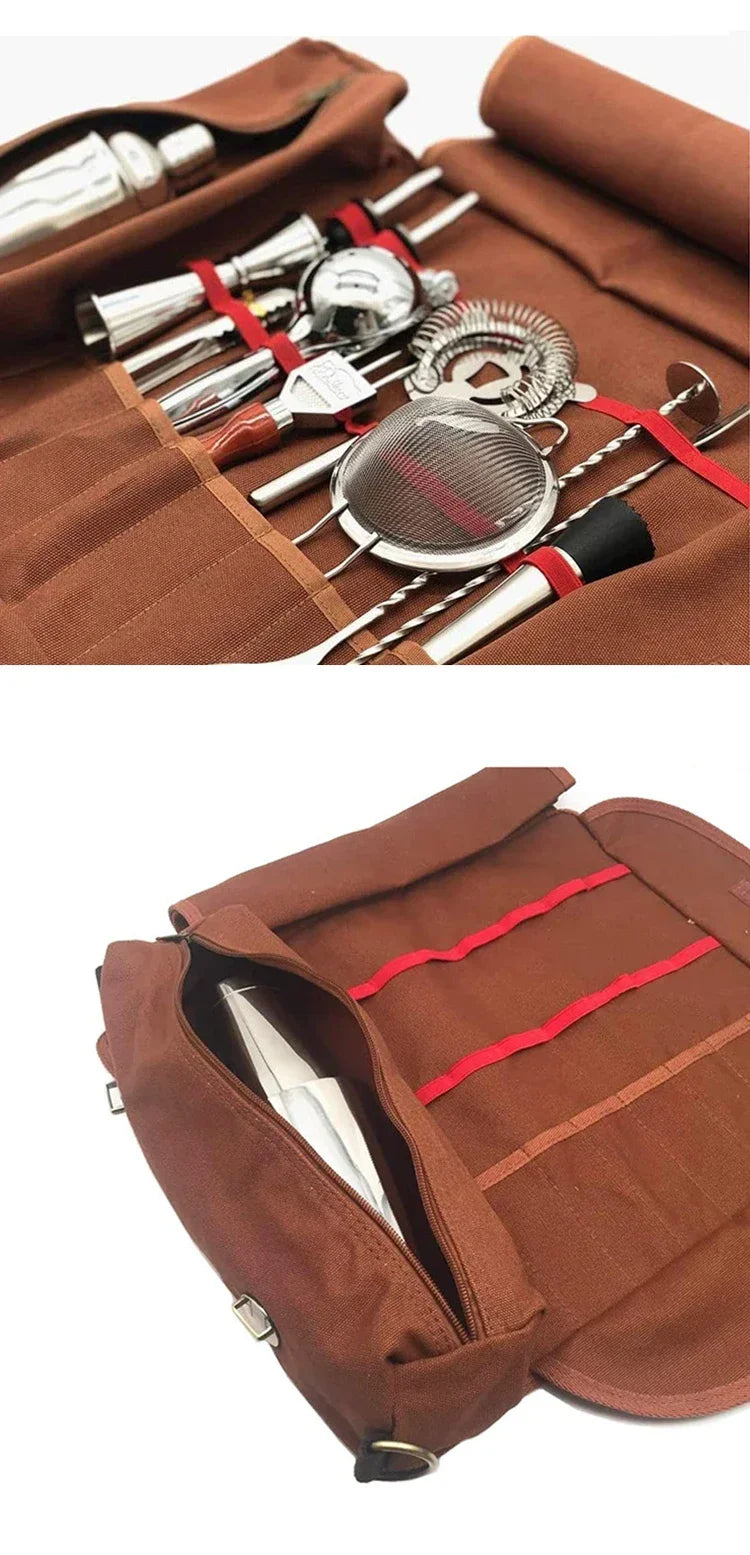 Bolsa Profissional para Bartender em Lona – Estojo de Viagem para Kit Bar (sem ferramentas)