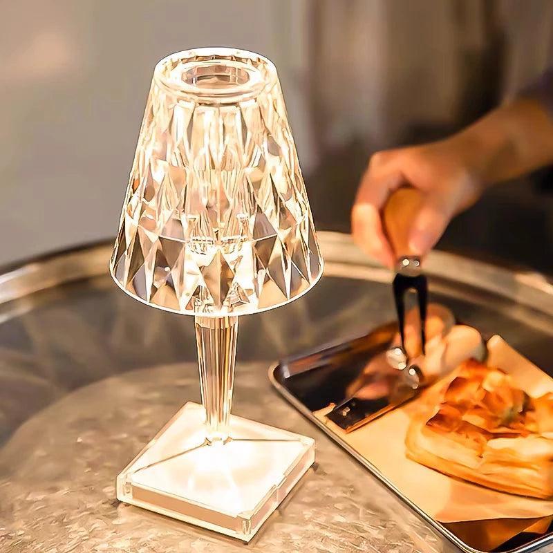 Lâmpada de Mesa Diamante LED Sem Fio