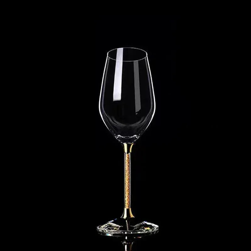 Taça Vidro de Cristal de Folhas de Ouro Premium