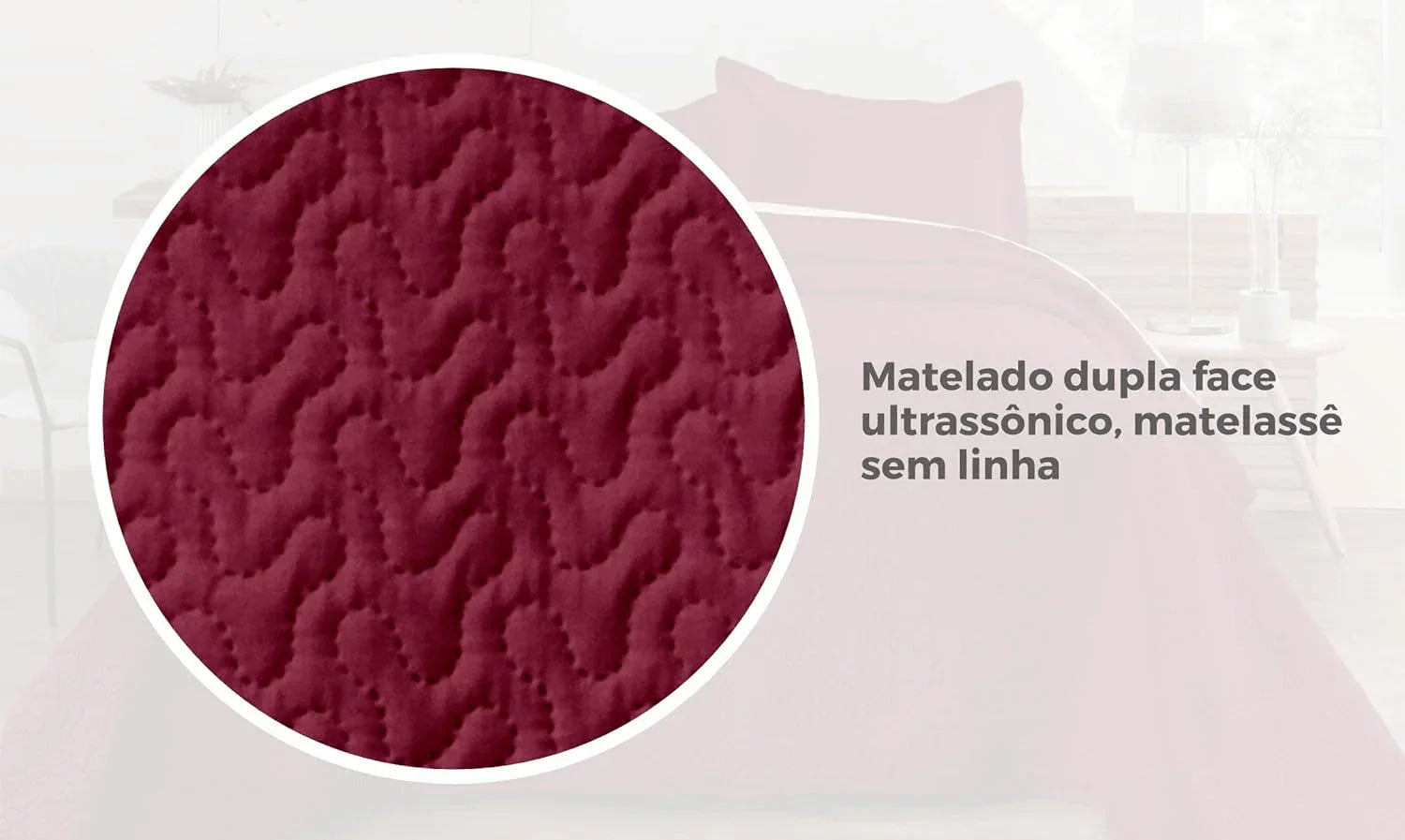 Kit Colcha de Cama Vinho