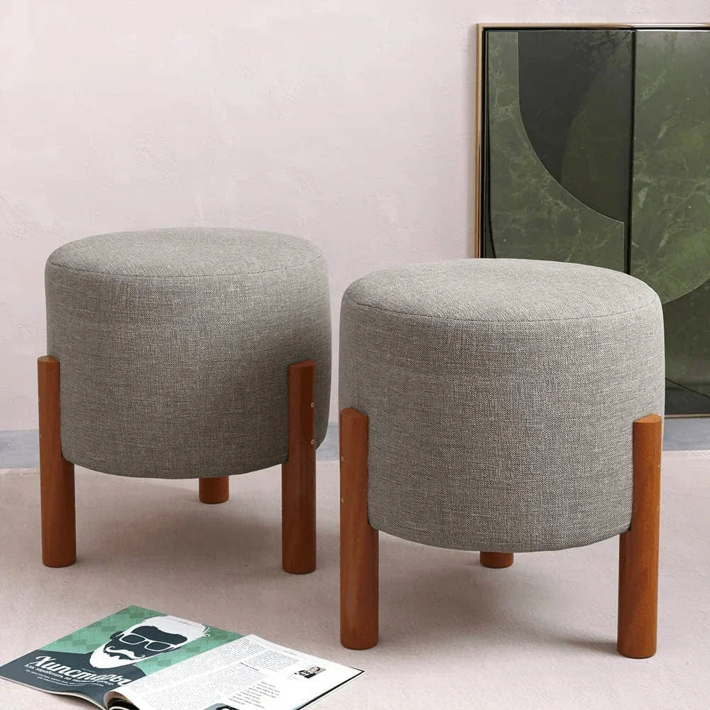 Kit 2 Puff Banquinho Redondo