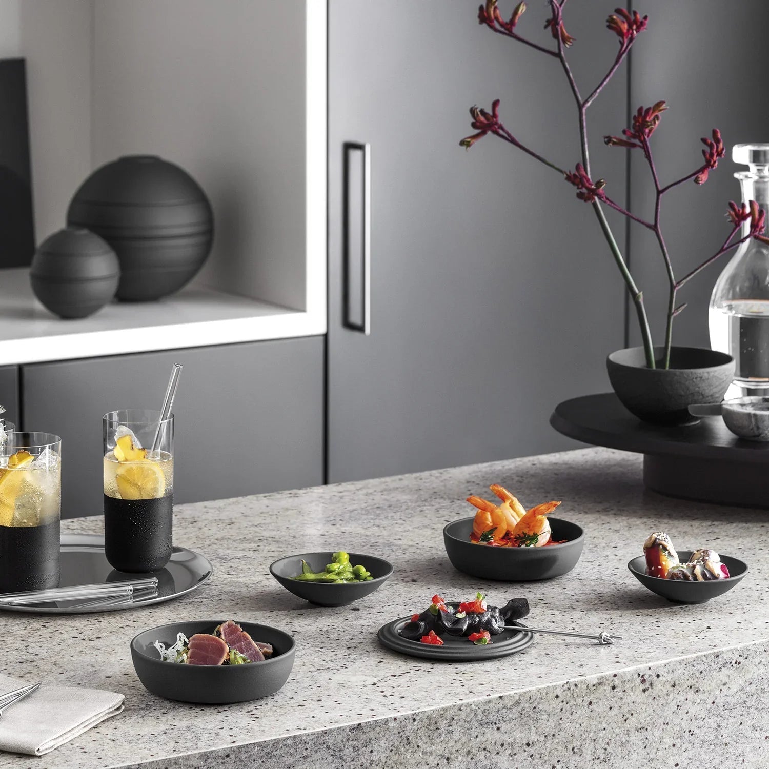 Conjunto Jantar para 2 Pessoas - La Boule 7 Peças Preto