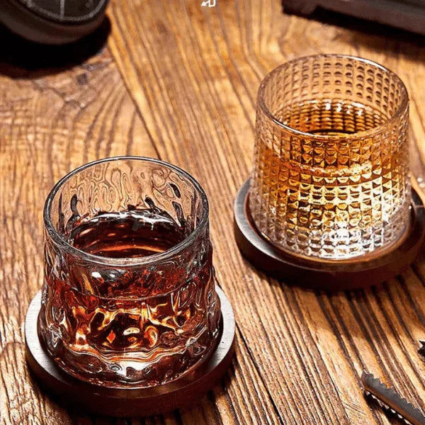 Copo de Cristal para Whisky com Base Rotativa – Bar em Casa