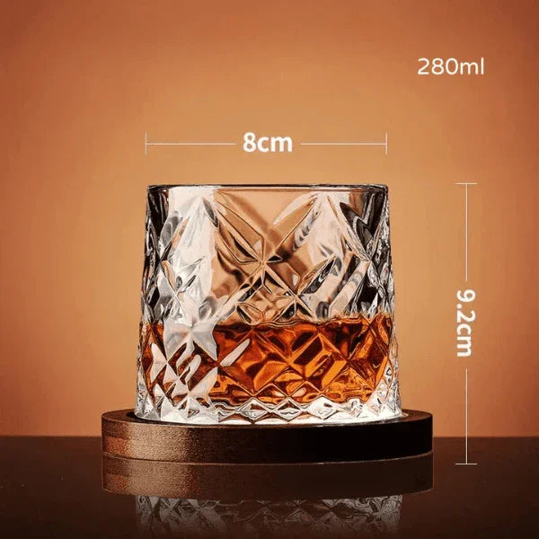 Copo de Cristal para Whisky com Base Rotativa – Bar em Casa