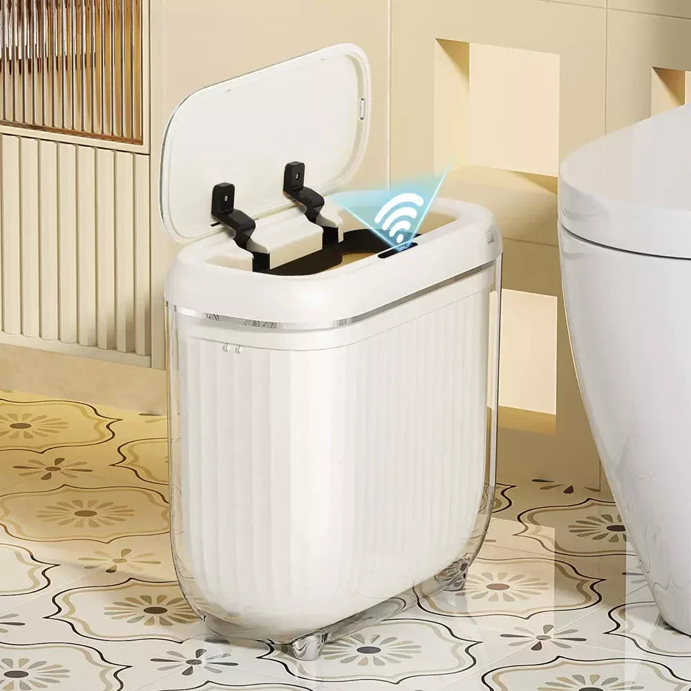 Lixeira para Banheiro e Cozinha Acrílico Automática com Sensor