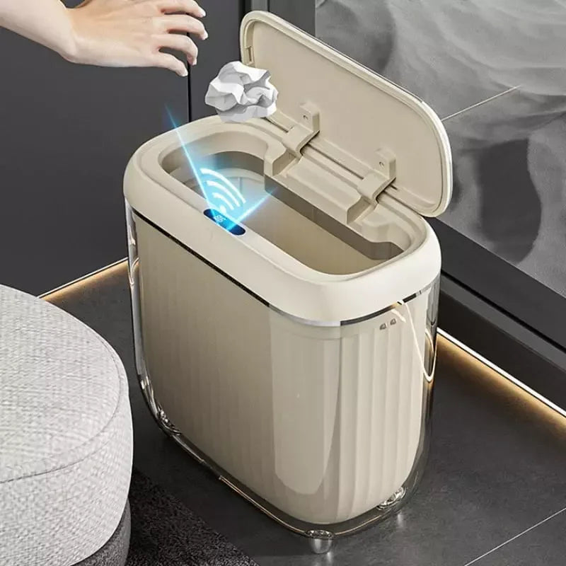 Lixeira para Banheiro e Cozinha Acrílico Automática com Sensor