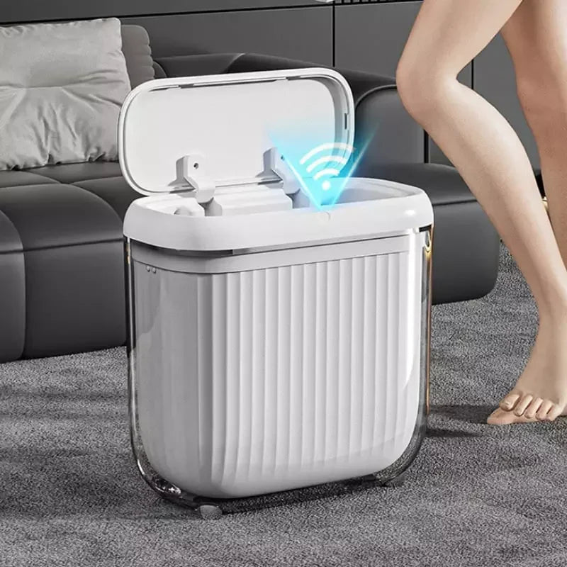 Lixeira para Banheiro e Cozinha Acrílico Automática com Sensor