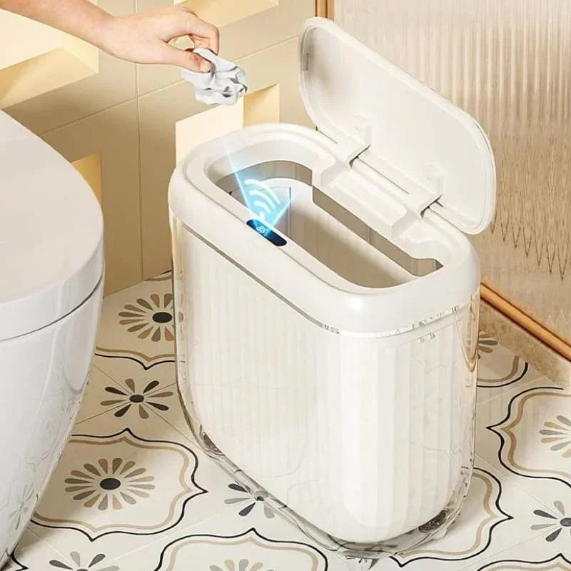 Lixeira para Banheiro e Cozinha Acrílico Automática com Sensor