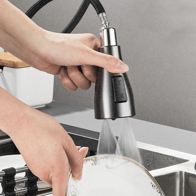 Torneira de Cozinha Removível com Pulverizador de Fluxo