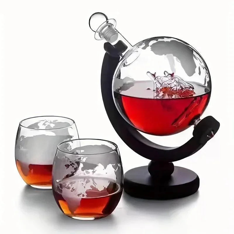 Conjunto de Decanter de Globo e Copos de Uísque