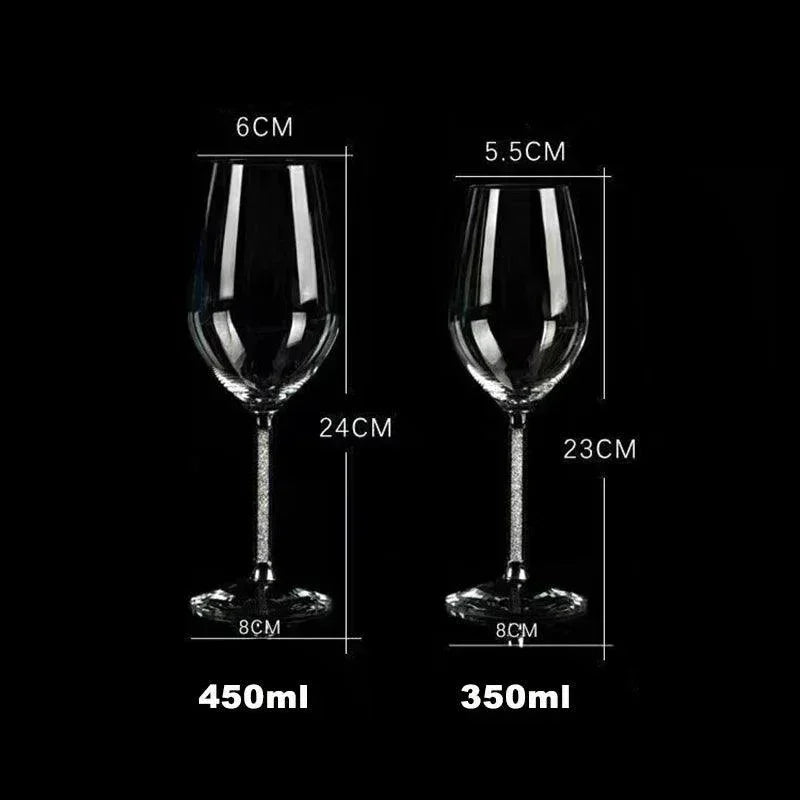 Taça Vidro de Cristal de Folhas de Ouro Premium