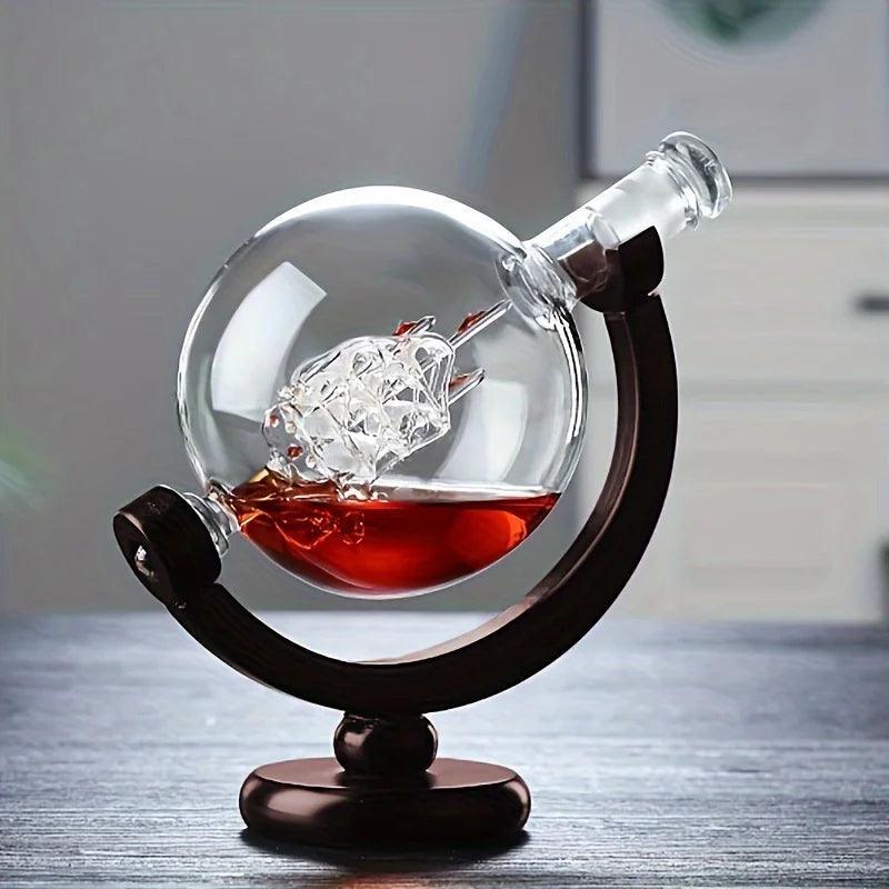 Conjunto de Decanter de Globo e Copos de Uísque