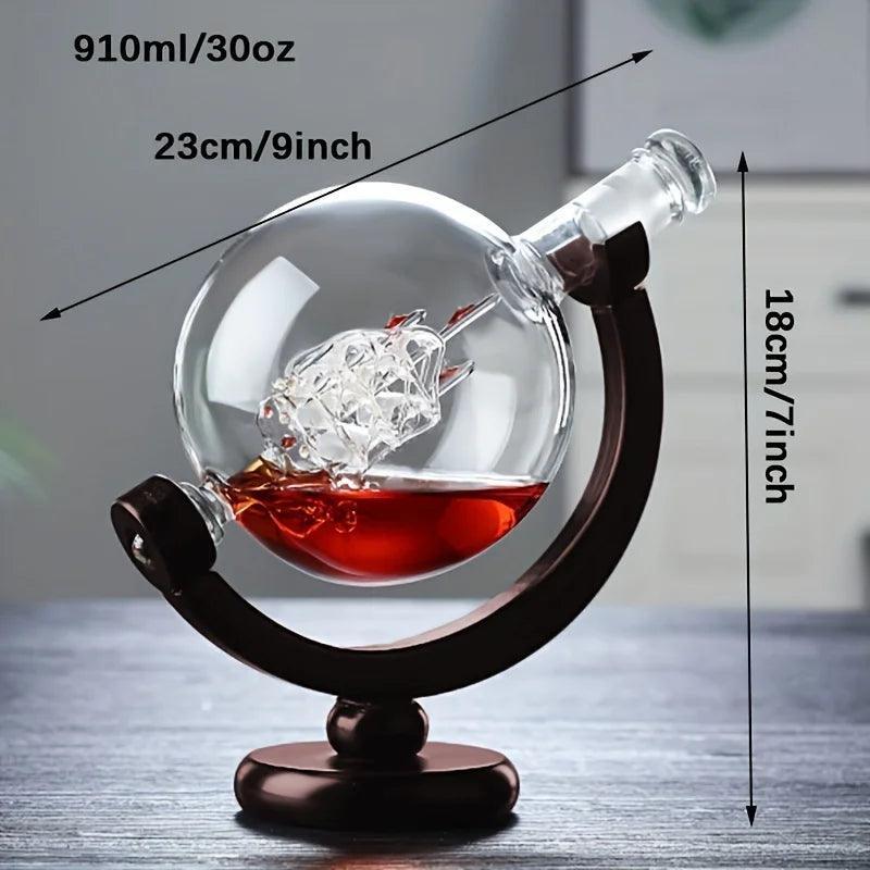 Conjunto de Decanter de Globo e Copos de Uísque