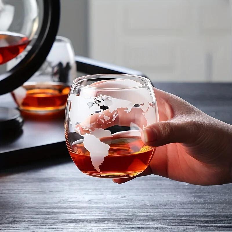 Conjunto de Decanter de Globo e Copos de Uísque