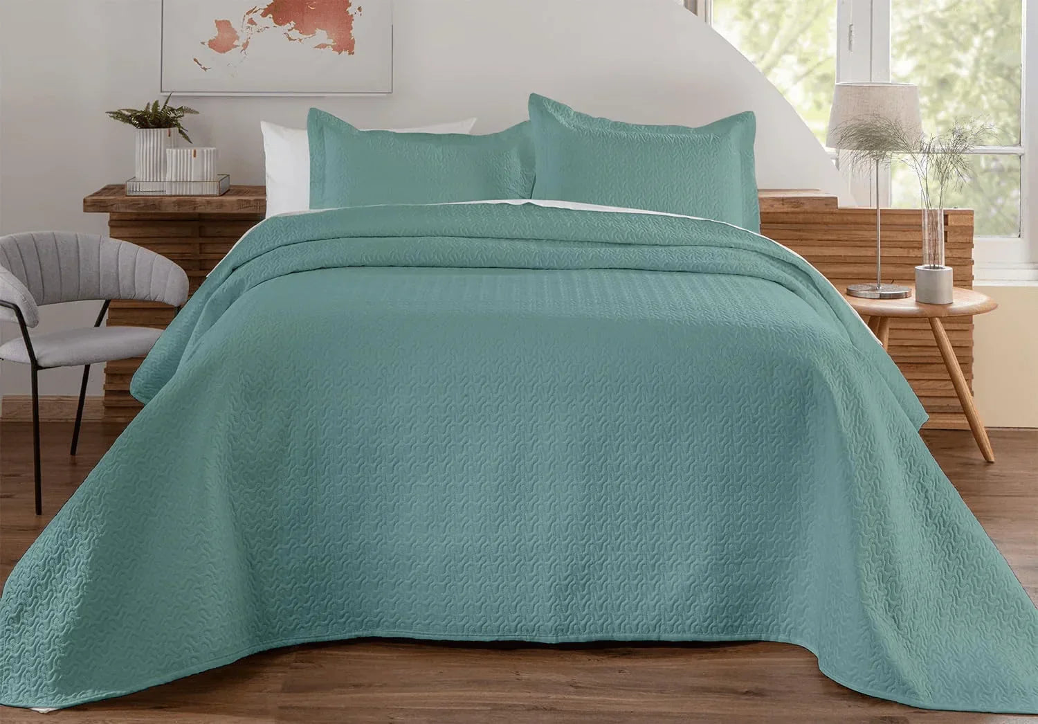 Kit Colcha de Cama Verde